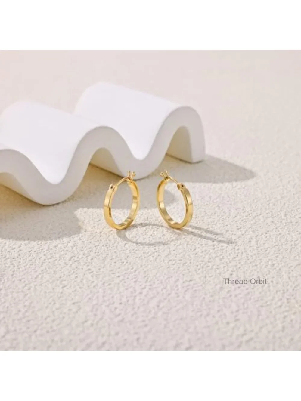 14K Gold Plated Hoop Earrings with 925 Sterling Silver Post Lightweight